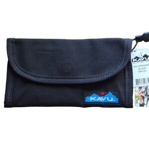 Kavu Big Spender Tri-Fold Wallet Clutch Travel Organizer Black